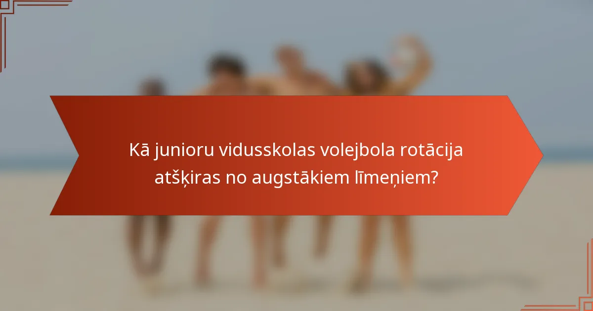 Kā junioru vidusskolas volejbola rotācija atšķiras no augstākiem līmeņiem?